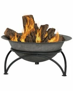 Best Sale 😀 Sunnydaze 24in Fire Pit Bowl Cast Iron With Gray Finish Wood-Burning Firebowl Home Fire Pits 🎁