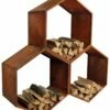 Best reviews of 🛒 Sunnydaze Log Rack 30in Steel Rustic Finish Hexagon Firewood Storage Home Outdoor Tables 🎉