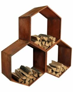 Best reviews of 🛒 Sunnydaze Log Rack 30in Steel Rustic Finish Hexagon Firewood Storage Home Outdoor Tables 🎉