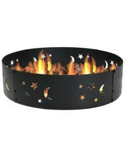Top 10 ๐ Sunnydaze 36in Wood-Burning Fire Ring Black Steel With Die-Cut Stars And Moons Home Outdoor Tables ๐