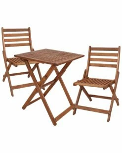 New 😉 Sunnydaze Meranti Wood Folding Square Bistro Table Home Outdoor Tables ✔️