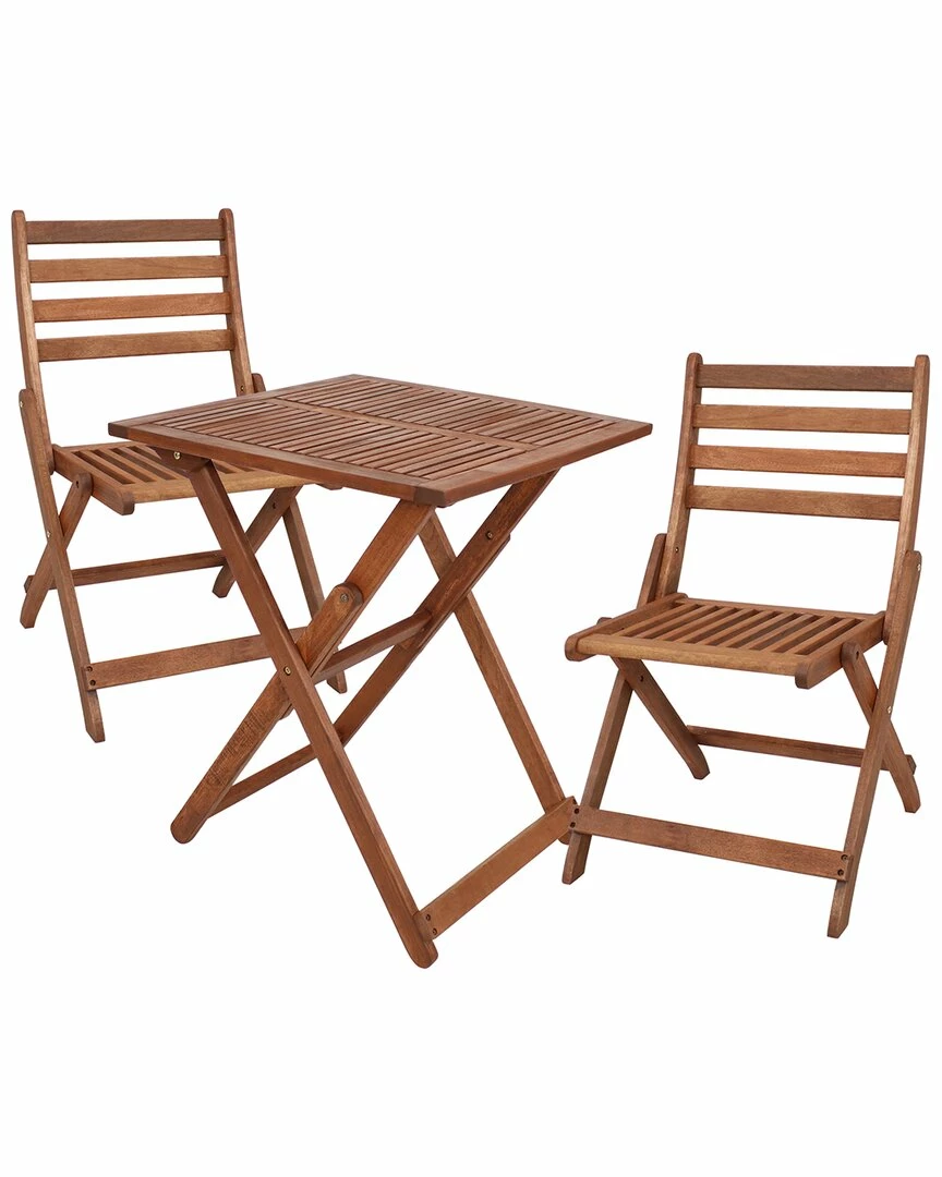 New ๐ Sunnydaze Meranti Wood Folding Square Bistro Table Home Outdoor Tables โ๏ธ