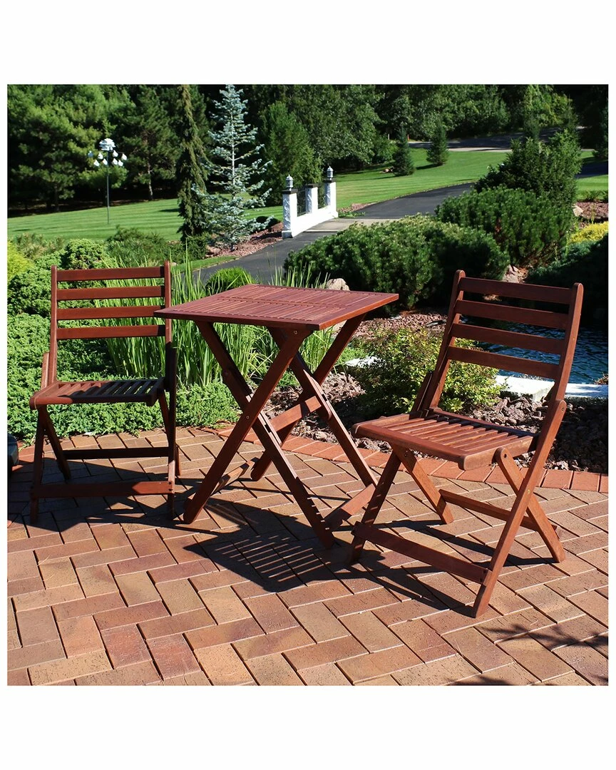 New ๐ Sunnydaze Meranti Wood Folding Square Bistro Table Home Outdoor Tables โ๏ธ - Image 2
