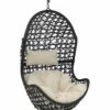 New 🔥 Sunnydaze Cordelia Hanging Basket Egg Chair Swing- Resin Wicker Home Seating ⌛