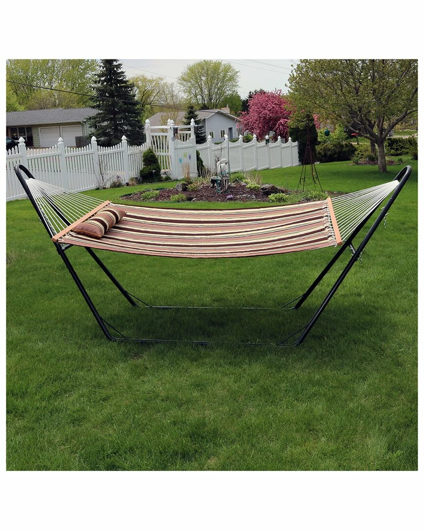 Buy ๐ Sunnydaze Quilted Hammock W/ Universal Steel Stand -Sandy Beach-450-lb. Capacity Home Hammocks & Swing Chairs ๐งจ - Image 2
