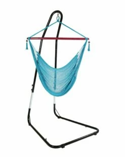 Hot Sale ⭐ Sunnydaze Caribbean Extra-Large Hammock Chair W/ Adjustable Stand Home Hammocks & Swing Chairs ❤️