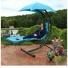 Coupon 🎉 Sunnydaze Hanging Floating Patio Chaise Lounger Chair With Canopy Home Seating ⌛