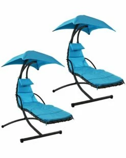 Budget 👍 Sunnydaze Hammock Chair Floating Chaise Lounger & Canopy Home Hammocks & Swing Chairs 🌟