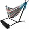 Deals 🔥 Sunnydaze Brazilian 2-Person Hammock With Portable Stand & Case Home Seating ✨