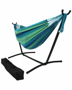 Best Sale ✨ Sunnydaze Brazilian 2-Person Hammock With Portable Stand & Case Home Hammocks & Swing Chairs ⌛