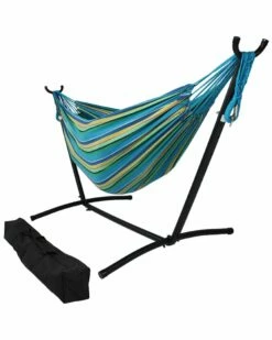 Best Pirce 🔔 Sunnydaze Brazilian Double 2-Person Hammock W/ Portable Stand & Case Home Hammocks & Swing Chairs ✔️