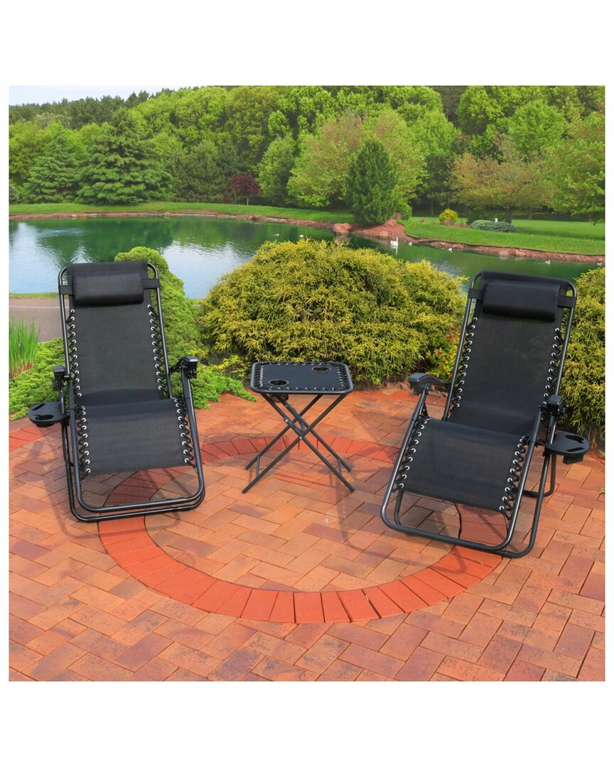 Cheapest ๐ Sunnydaze Black Zero Gravity Reclining Lounge Chairs Home Seating โค๏ธ - Image 2