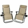Outlet ❤️ Sunnydaze Oversized Zero Gravity Lounge Chairs And Cup Holders Set Home Seating ⭐