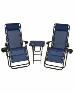 Best Pirce 🥰 Sunnydaze Zero Gravity Lounge Lawn Chair With Side Table Home Seating 🛒