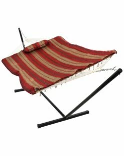 Best reviews of 🎉 Sunnydaze Cotton Rope Hammock W/ 12' Steel Stand Home Hammocks & Swing Chairs 🥰