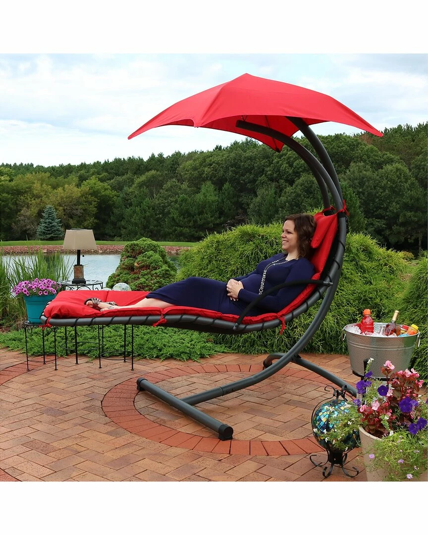 Coupon 🥰 Sunnydaze Hanging Floating Chaise Lounge Patio Swing Chair With Canopy Home Hammocks & Swing Chairs 😍 - Image 2