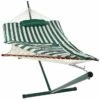 Deals 🤩 Sunnydaze Cotton Rope Hammock W/ 12' Steel Stand Home Hammocks & Swing Chairs 🔥