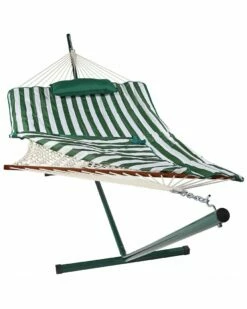 Deals 🤩 Sunnydaze Cotton Rope Hammock W/ 12' Steel Stand Home Hammocks & Swing Chairs 🔥