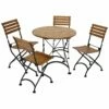 Best Sale 🌟 Sunnydaze European Chestnut Wood Folding Bistro Table And Chairs Set Home Outdoor Tables 🥰