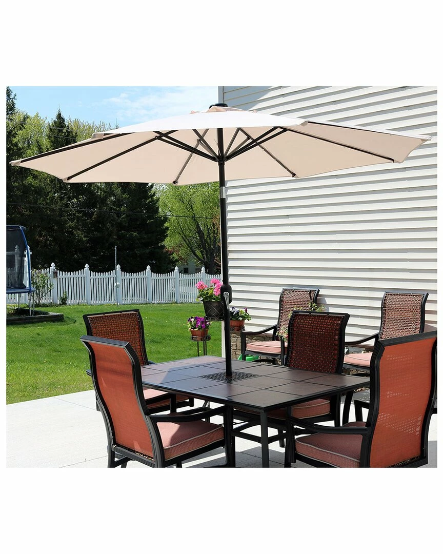 Discount ๐ Sunnydaze 9' Solar-Powered Lighted Patio Umbrella Home Outdoor Tables ๐ - Image 2