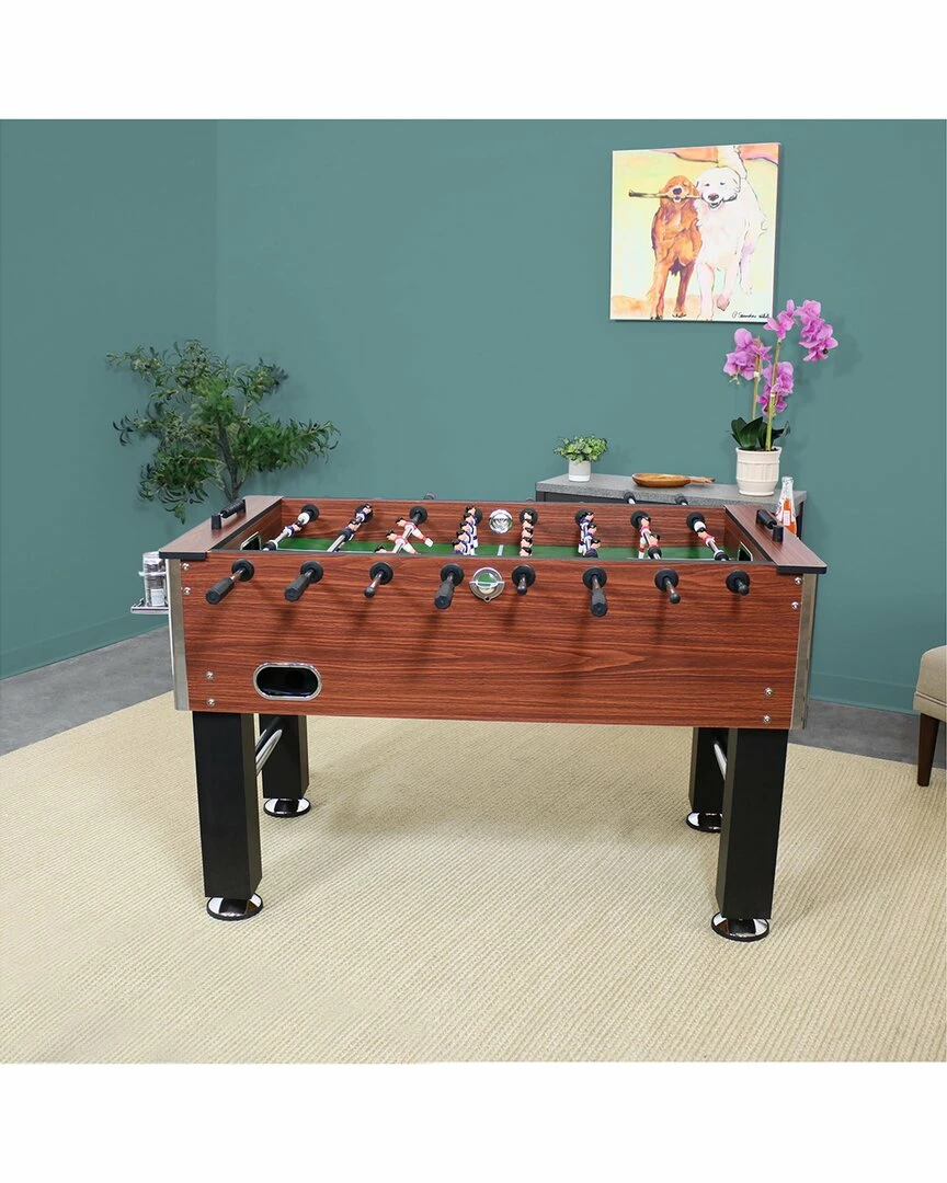 Promo 🤩 Sunnydaze 55in Faux Wood Foosball Soccer Game Table With Folding Drink Holders Home Games & Giftables 🌟 - Image 4
