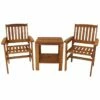 Brand new ✨ Sunnydaze Meranti Wood 3-Piece Outdoor Patio Conversation Set Home Outdoor Tables ⭐