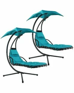Top 10 👍 Sunnydaze Floating Chaise Lounger Swing Chair W/Canopy Umbrella Home Hammocks & Swing Chairs 🧨