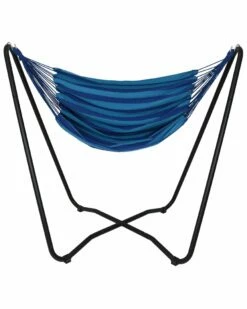 Brand new ⌛ Sunnydaze Hanging Rope Hammock Chair Swing With Space-Saving Stand Home Hammocks & Swing Chairs ✨