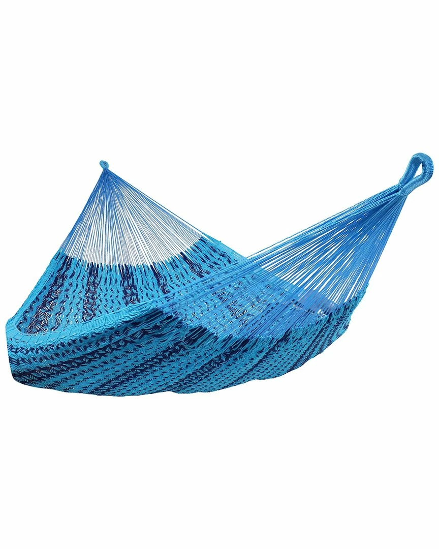 Coupon 👍 Sunnydaze Mayan Family Hammock XXL Blue Handwoven Thick Cord Home Hammocks & Swing Chairs 🔔