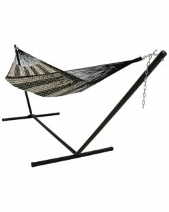 Promo 😉 Sunnydaze XXL Thick Mayan Hammock W/ 15' Stand 400-lb. Capacity Home Seating 🎁