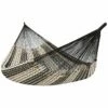 Best deal ❤️ Sunnydaze Handwoven XXL Thick Cord Mayan Hammock-880-lb Capacity-Black/Natural Home Hammocks & Swing Chairs 😍