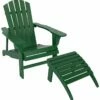 Best Sale 😉 Sunnydaze Classic Wooden Adirondack Chair With Ottoman Home Outdoor Tables 🛒