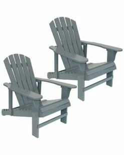 Promo 🔥 Sunnydaze Adirondack Chairs With Adjustable Backrest Wood Home Seating 🎉