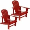 Deals 🎁 Sunnydaze Wood Adirondack Chair With Adjustable Backrest Set Home Outdoor Tables ❤️