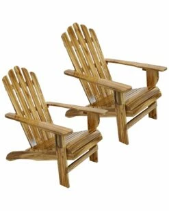 Best Sale 🤩 Sunnydaze Rustic Wooden Adirondack Chair With Light Charred Finish Home Outdoor Tables 😍