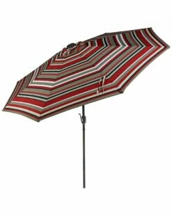Cheap 🔔 Sunnydaze 9' Outdoor Aluminum Solar LED Lighted Umbrella W/ Tilt Home Outdoor Tables ❤️