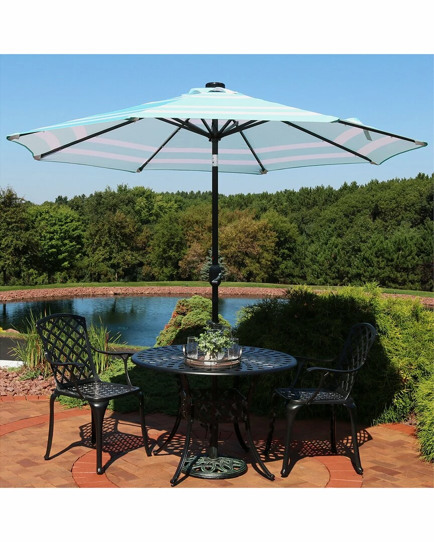 Promo 🤩 Sunnydaze 9' Aluminum Outdoor Solar LED Lighted Umbrella With Tilt Home Outdoor Tables 🥰 - Image 2