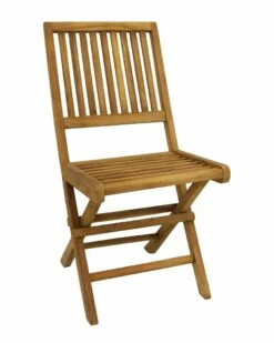 Wholesale 🛒 Sunnydaze Nantasket Teak Outdoor Folding Patio Chair With Slat Back Home Outdoor Tables 🎁