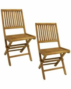 Brand new 🤩 Sunnydaze Nantasket Teak Outdoor Folding Patio Chair With Slat Back Home Outdoor Tables 🔔