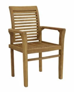 Coupon ⌛ Sunnydaze Teak Outdoor Patio Dining Armchair Home Outdoor Tables 🌟