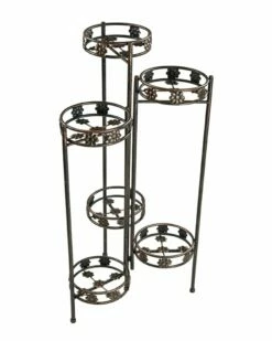 Outlet 😀 Sunnydaze 6-Tiered Metal Folding Plant Flower Pot Stand Home Seating 🧨
