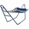 Discount 🔔 Sunnydaze Curved Spreader Bar Hammock With Blue Steel Stand Home Seating 💯