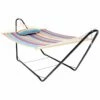 Hot Sale 🧨 Sunnydaze Cotton Hammock And Detachable Pillow With 10-Foot Stand Home Seating 🎉